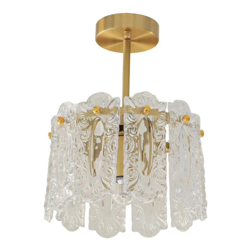 Retro Glass Ceiling Lamp American Light Luxury French Modern Entrance Bedside Aisle Entry Small Lamp for Home Decor