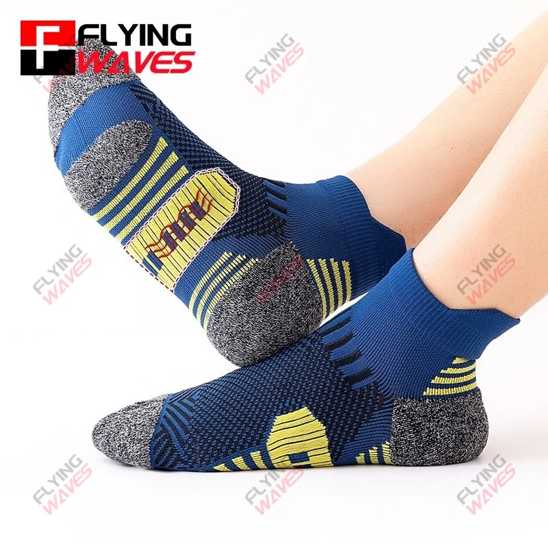 

3 пары коротких носков для бега, спорта на открытом воздухе, баскетбола, тренировок, фитнеса, толстого полотенца, мужские и женские хлопковые противоскользящие носки до щиколотки