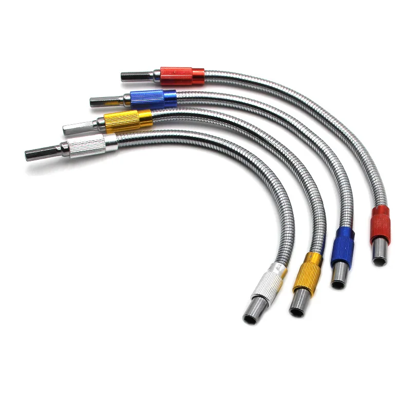 Supporto per punta di prolunga universale flessibile in metallo con gambo esagonale, asta di prolunga per collegamento punta per cacciavite esagonale magnetico per trapano a mano