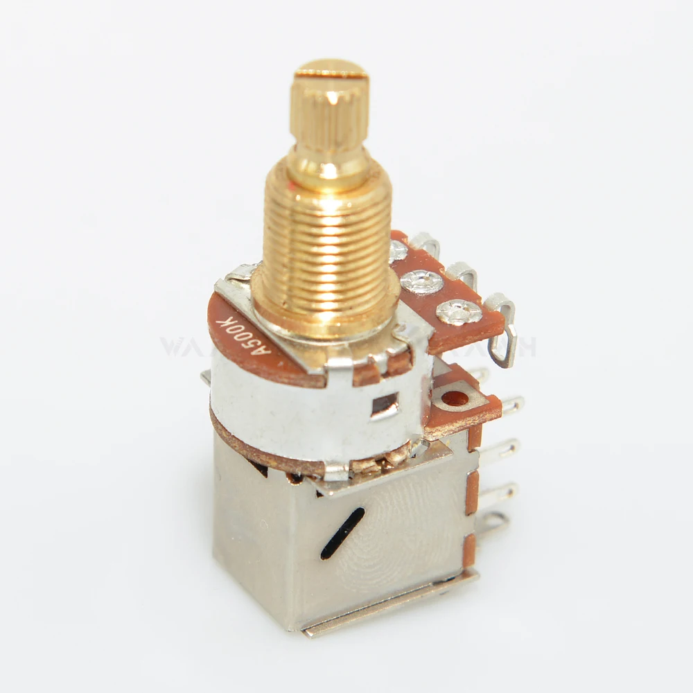 1 stücke Gitarre Push Pull Potentiometer Messing lange geteilte Welle 18mm a250k b250k a500k b500k Control Pot Gitarren schalter Gitarren teile