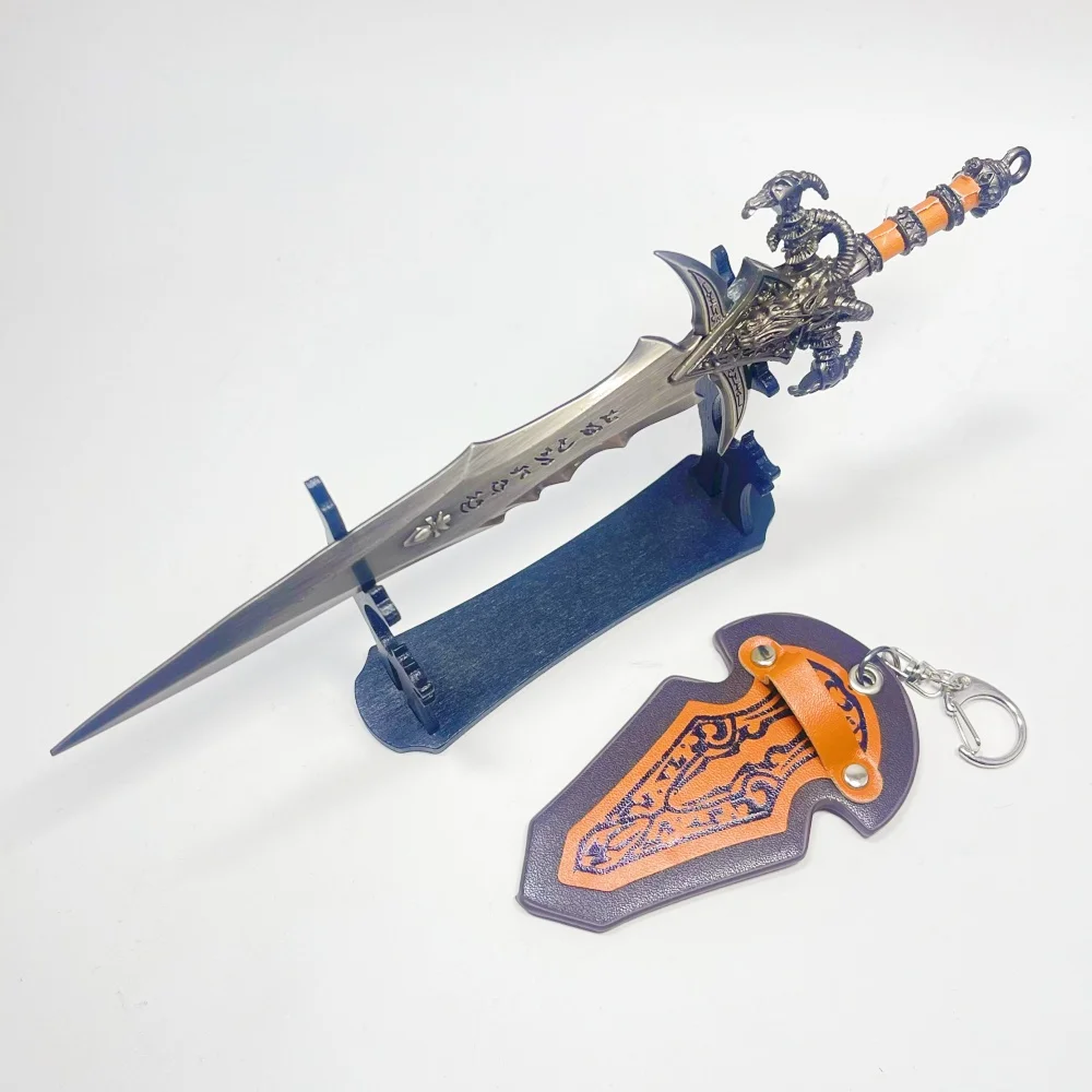 8.6 inch World of Warcraft Frostmourne Metalen Katana Zwaard Originele Ninja Mes Japanse Katana Sabel Cosplay Accessoires Prop Speelgoed