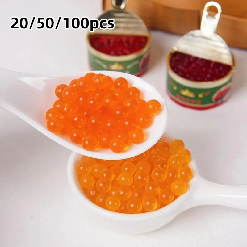 20/50/100Pcs Fake Caviar Fish Roe DIY Japanese Food Play Sushi Noodles Hand DIY Simulation Food Doll Accessories Play House
