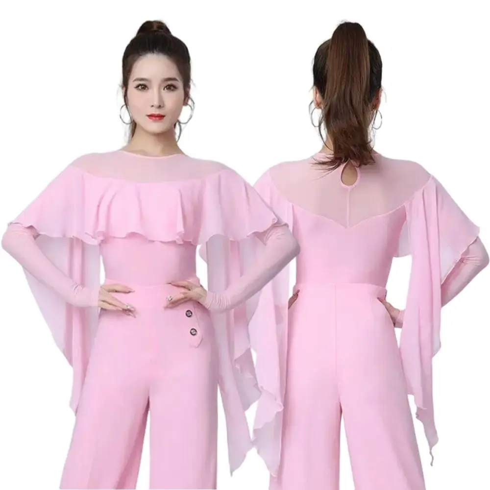 เสื้อแฟชั่นฟัลบาลาสำหรับเต้นลาติน ชุดราตรี เสื้อวอลซ์สมัยใหม่ ชุดแสดง เสื้อผ้าเต้นรำ อุปกรณ์เต้นรำ เสื้อเต้นรำแซมบ้า