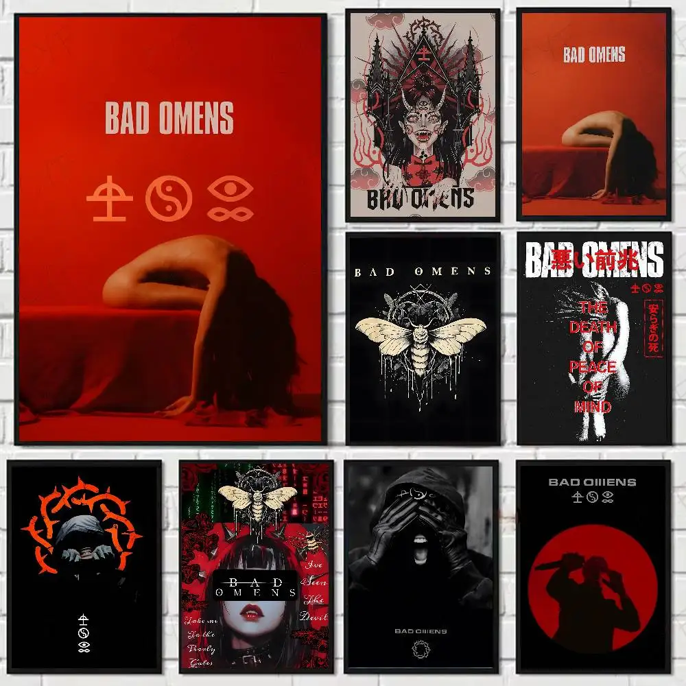 Rock Band B-Bad O-Omens Poster HD Art Sticky Wall Waterproof Home Living Room Bedroom Bar Aesthetic Decoration