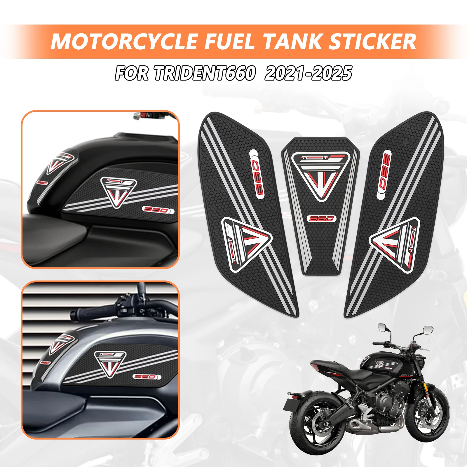 

Для Trident 660 2025 Trident 660 2021-2024 мотоциклетная боковая накладка на топливный бак, защитные наклейки, газовая наколенница, накладки на тяговый бак