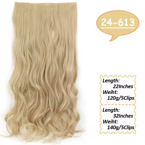 NICESY Synthetic Long Wavy 5 Clips Hair Extensions 22Inch/32Inch Clip On Hair Extensions High Tempreture Fake For Women - Image 25