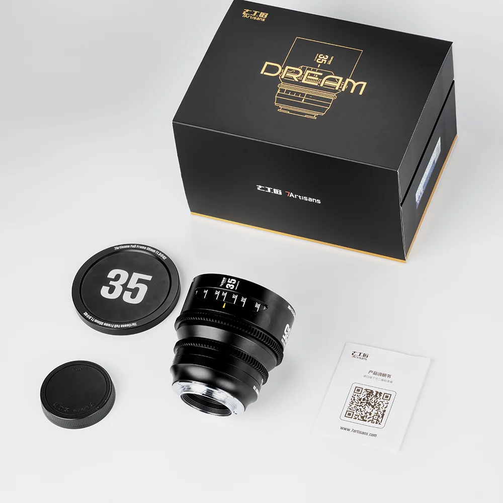 7artisans Dream Series Cine Prime Lens 35mm/50mm/75mm T1.5 Full Frame Cinema Lens voor Sony E, Nikon Z, Canon RF, Leica L-vatting