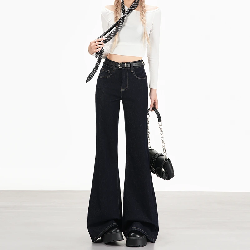 

Джинсы Y2k, женские брюки, винтажные мешковатые джинсовые брюки-карго с высокой талией, расклешенные брюки, эластичные, удобные, модные, повседневные