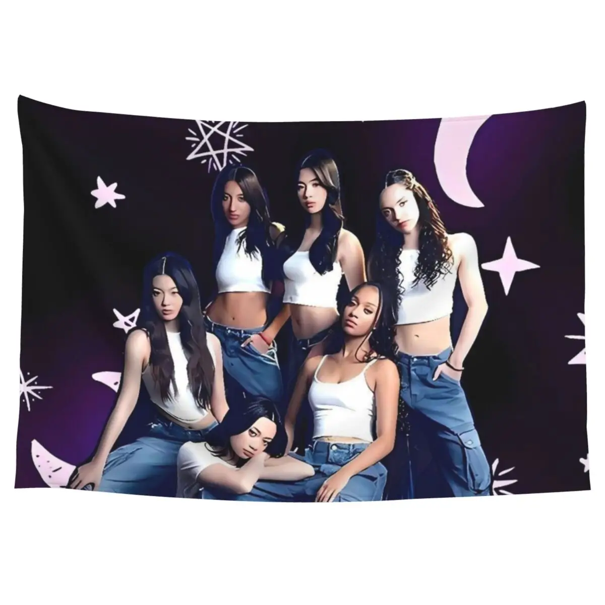 Katseye Kpop Music Tapestry Hanging Painting Tapestries Trendy Bedroom Dorm Home Background Cloth Wall Decoration