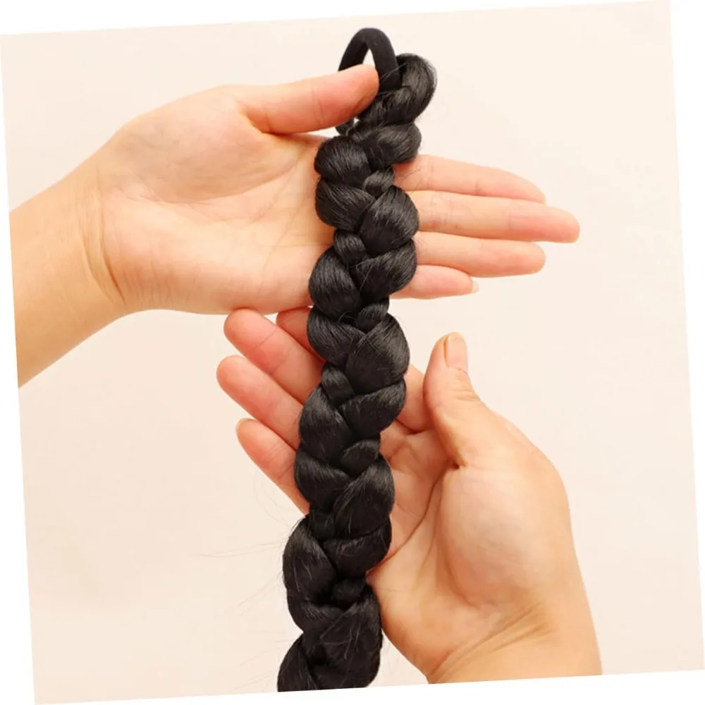 2pcs Long Braiding Synthetic Hair Extension 70cm Fashion Twisted Ponytail Extension with Rubber Bands Boxing Braid Hair Ponytail