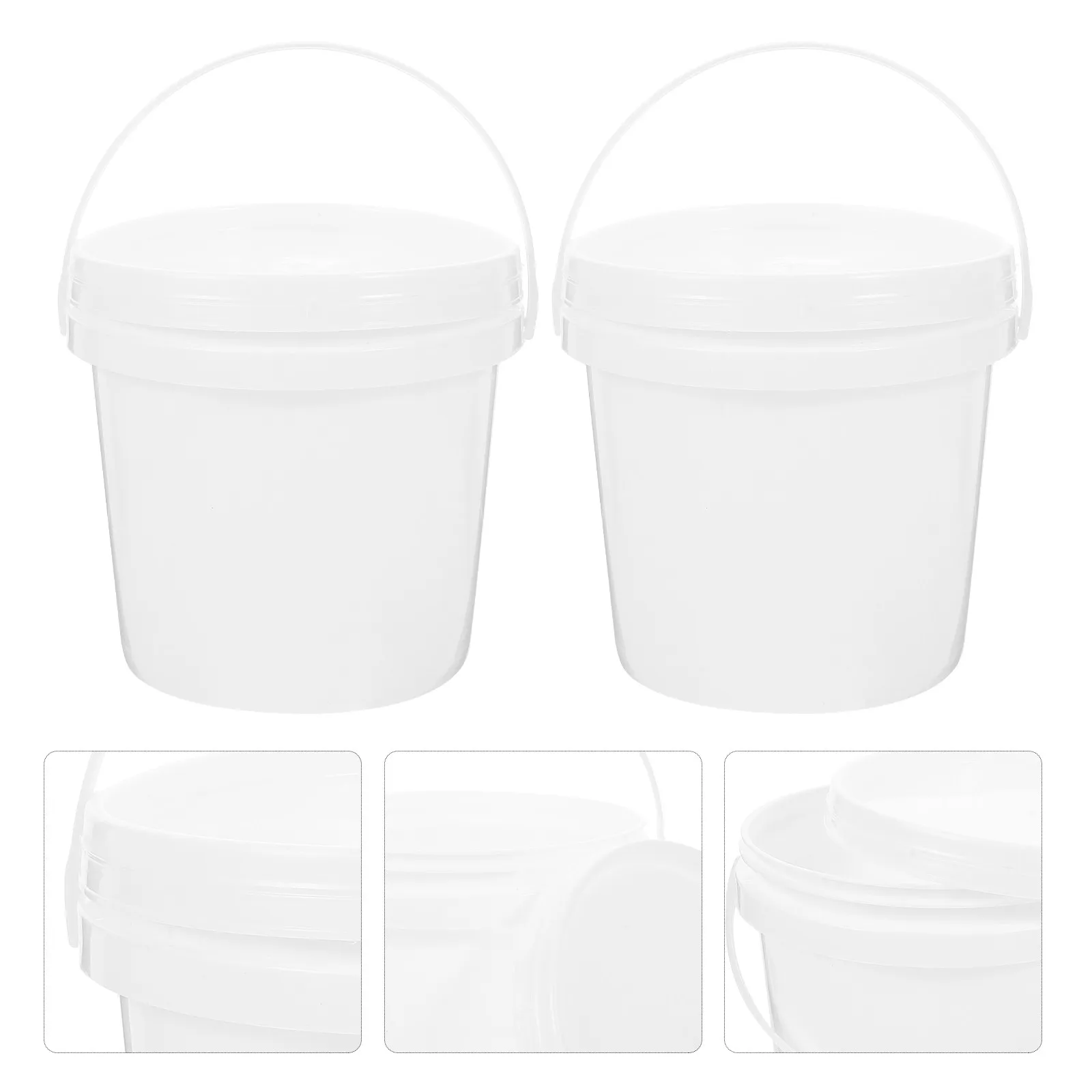 

5pcs Sealed Bucket Small Handle Plastic Lids Multipurpose Water Bucket Durable Portable Beach Sand Farm Storage Easy Clean Safe