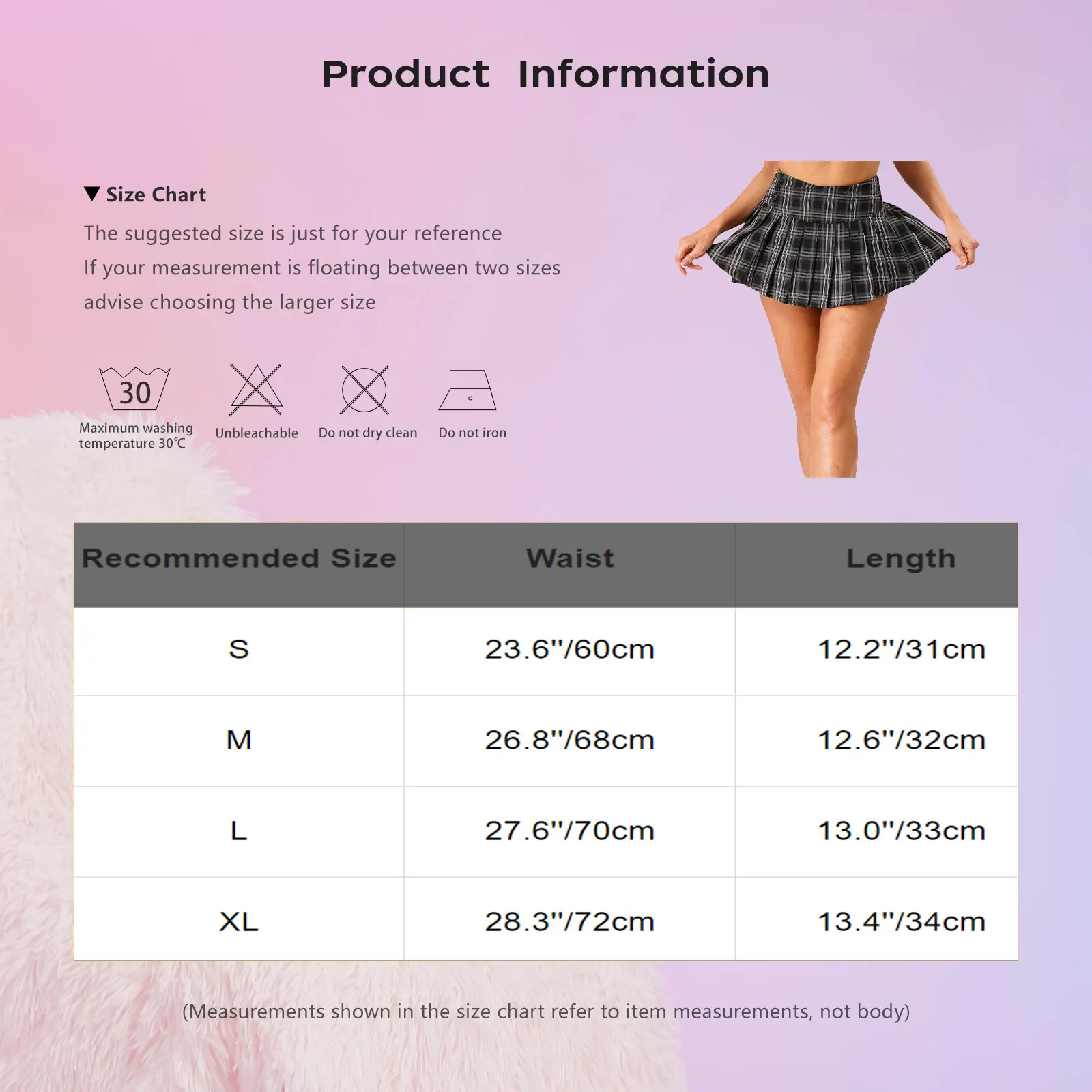 Minigonna a pieghe scozzese da donna Cintura larga Bottoni Decor Minigonna con cerniera laterale Pantaloncini incorporati Micro gonne a trapezio stile JK