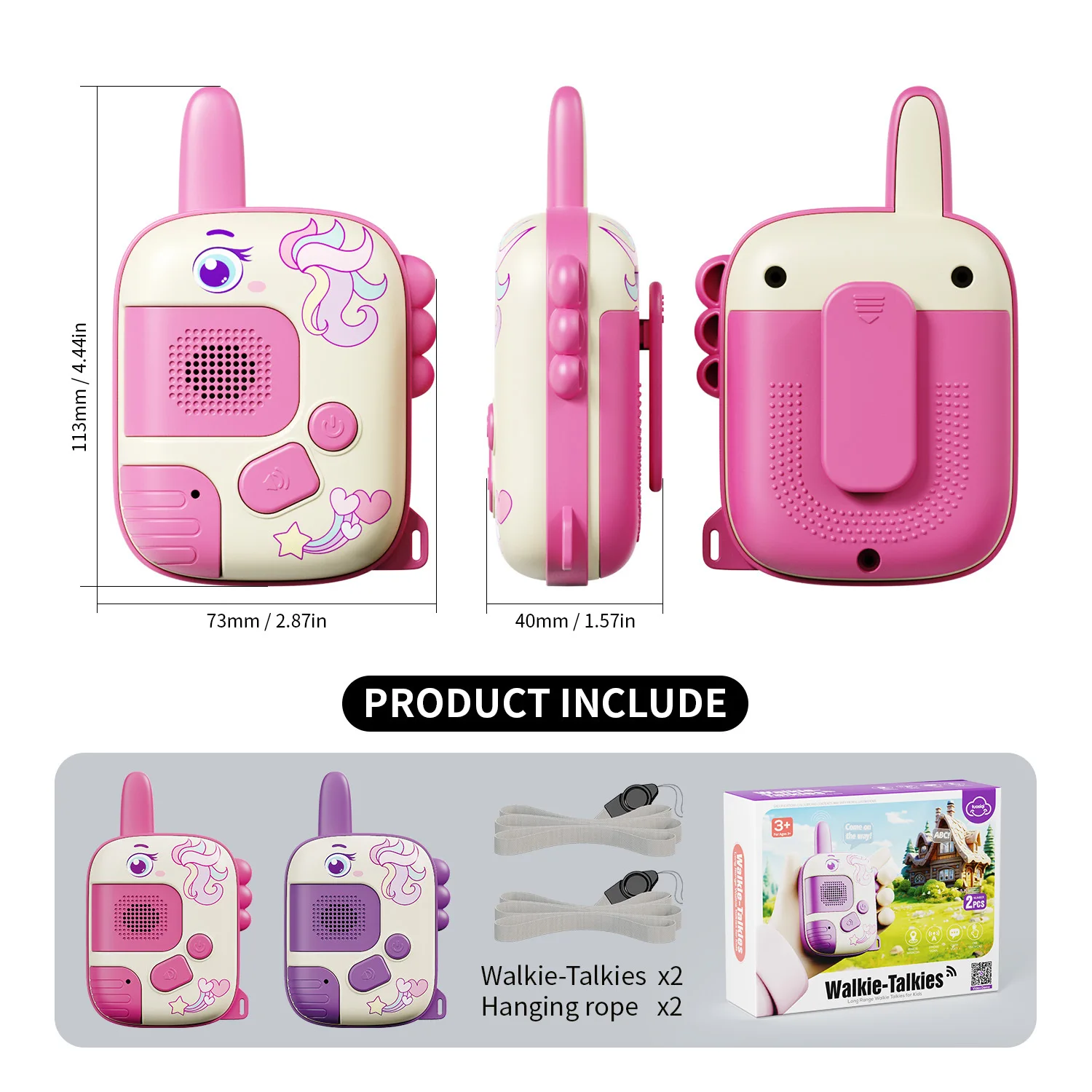 Cartoon Pony Walkie-Talkies Baby Voice Toy Long-distance Wireless Pager Outdoor Dialogue Parent-child Interactive Puzzle Toys