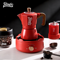 Bincoo Double Valve Coffee Moka Pots Espresso Mocha Pot Brewed Coffee Machine Italian Home Kitchen Utensils Barista Accessories
