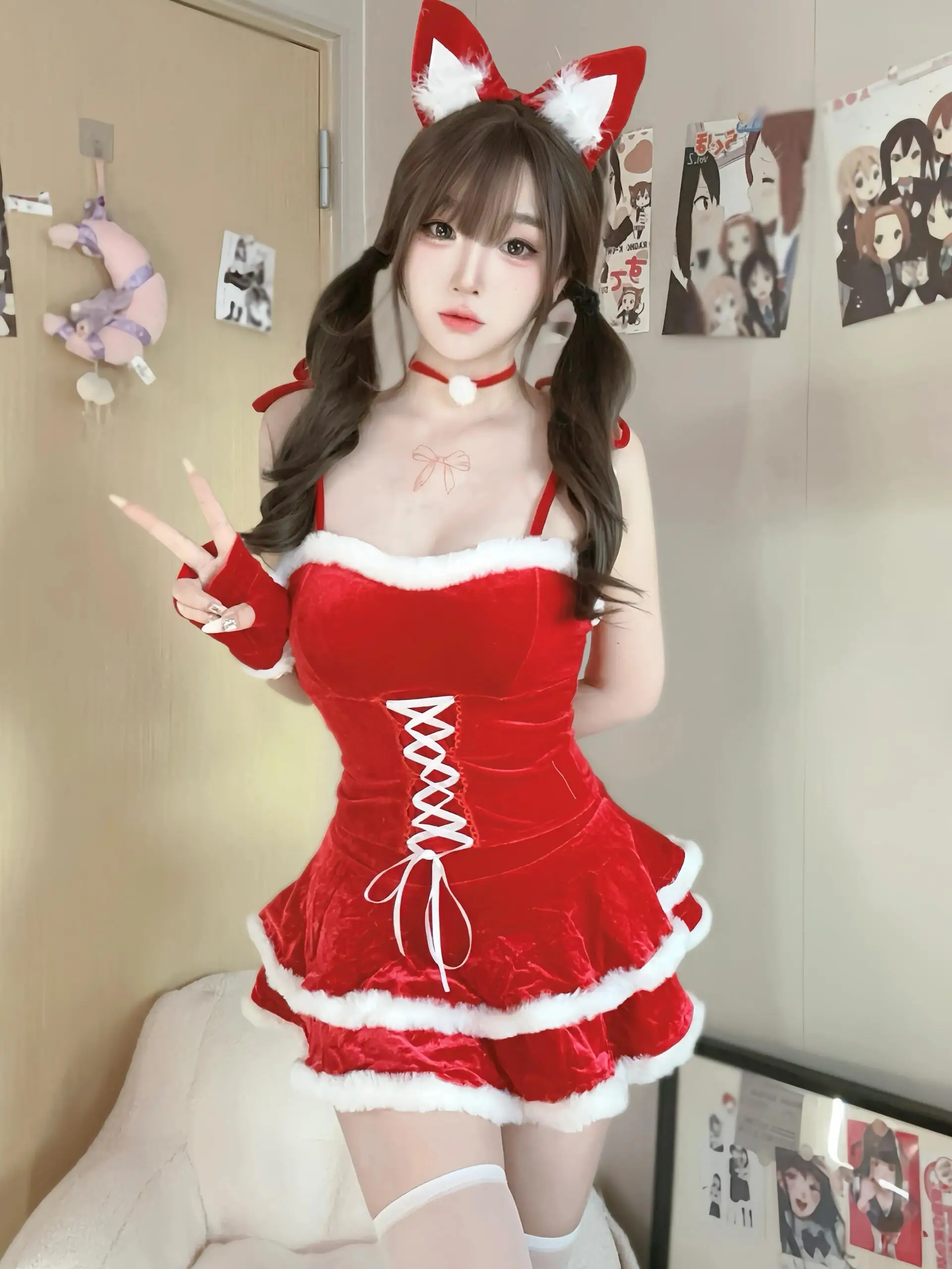 

Красный бархатный костюм на Хэллоуин с юбкой, милый и Pure Desire Cisas, женский традиционный костюм для косплея, комплект с юбкой