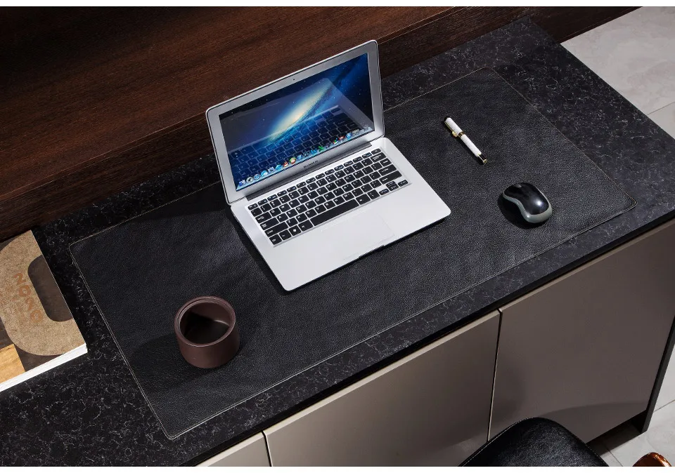 100% Genuine Leather Office Computer Table Mat Desk Study Desk Mat Large Mouse Pad Solid Color Desk Gaming Mice Pad For Laptop