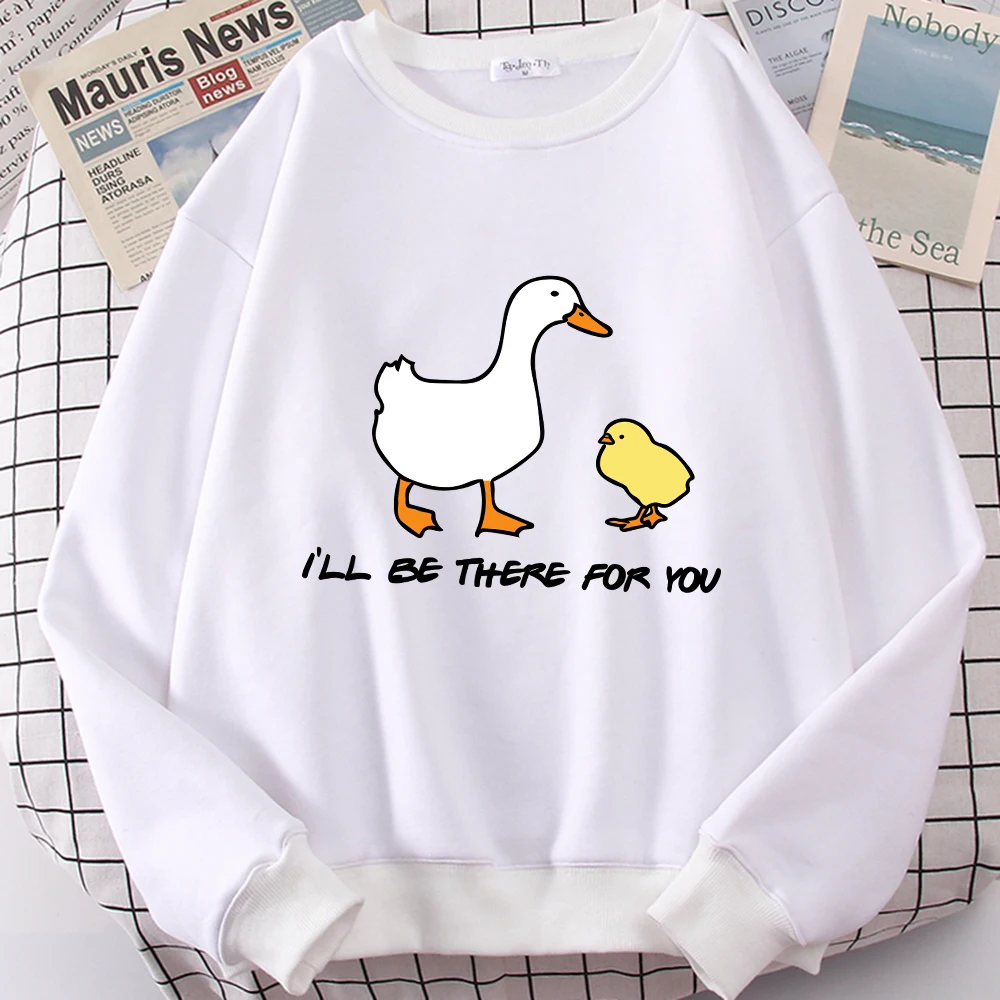 

Мужская толстовка с принтом Goose Will Be There For You, свободная одежда, модный флисовый пуловер, осенний базовый спортивный костюм унисекс