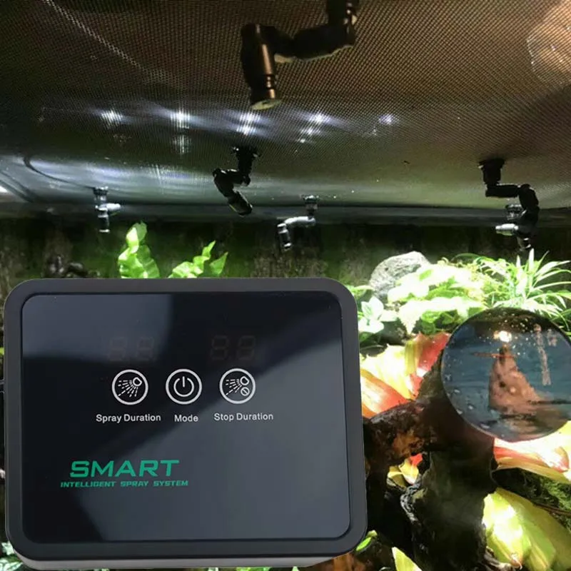 Reptiles Amphibians Smart Sprinkler Automatic Timer Atomizing Rainforest Misting Spray System Fogger Terrarium Nebulizer