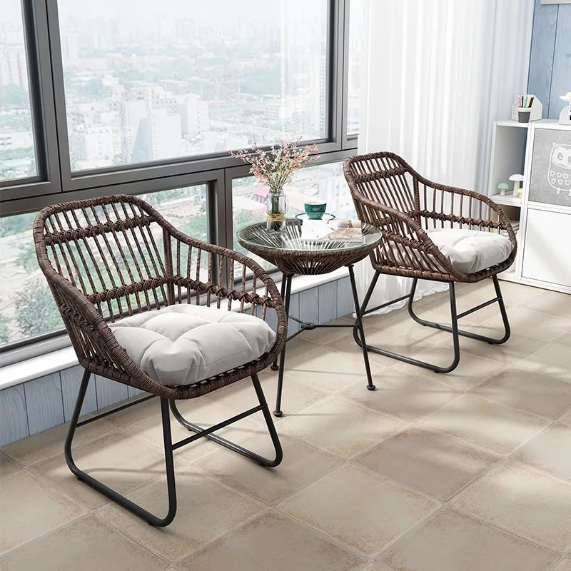Balcony small table and chair tea table and chair combination outdoor sun room leisure Internet celebrity coffee table chair