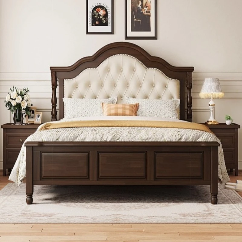 

Americanretro double bed full solid wood bed 1.8 meters master bedroom large bed smodern simple camas matrimoniales furniture