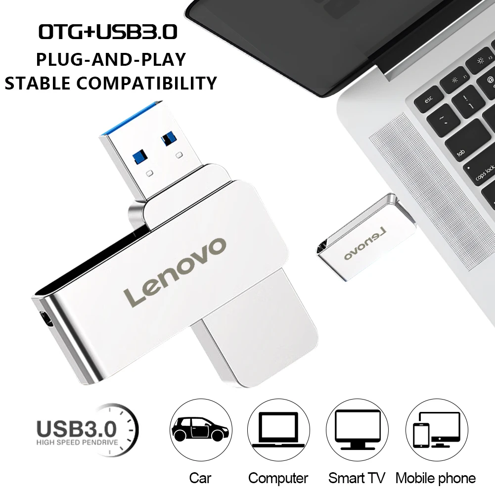 Lenovo 64TB USB 3.0 Pen Drive 8TB 4TB High Speed Transfer Metal Portable SSD Pendrive Cle U Disk Flash Drive Memoria USB Stick