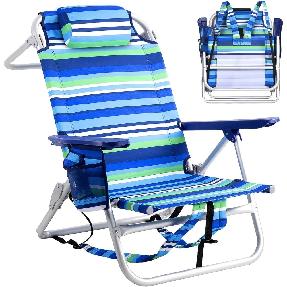 

Heavy-Duty Backpack Beach Chair – Foldable Camping Chair with Storage & Cup Holder​