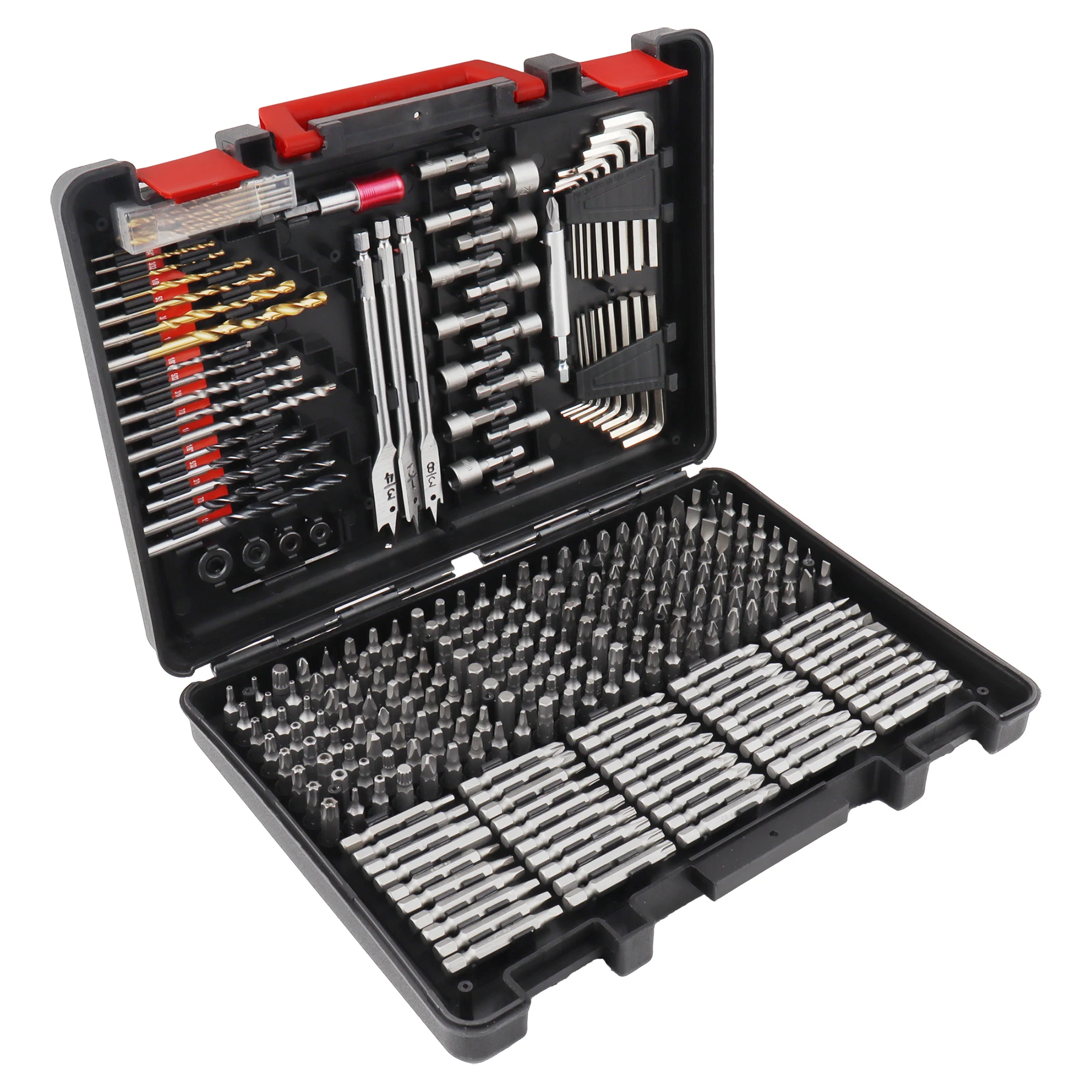 318pcs/set Drill Bit Set With Storage Box HSS Twist Drill Bit Screwdriver Bit Set Titanium Coated Wood Metal Drill Bits