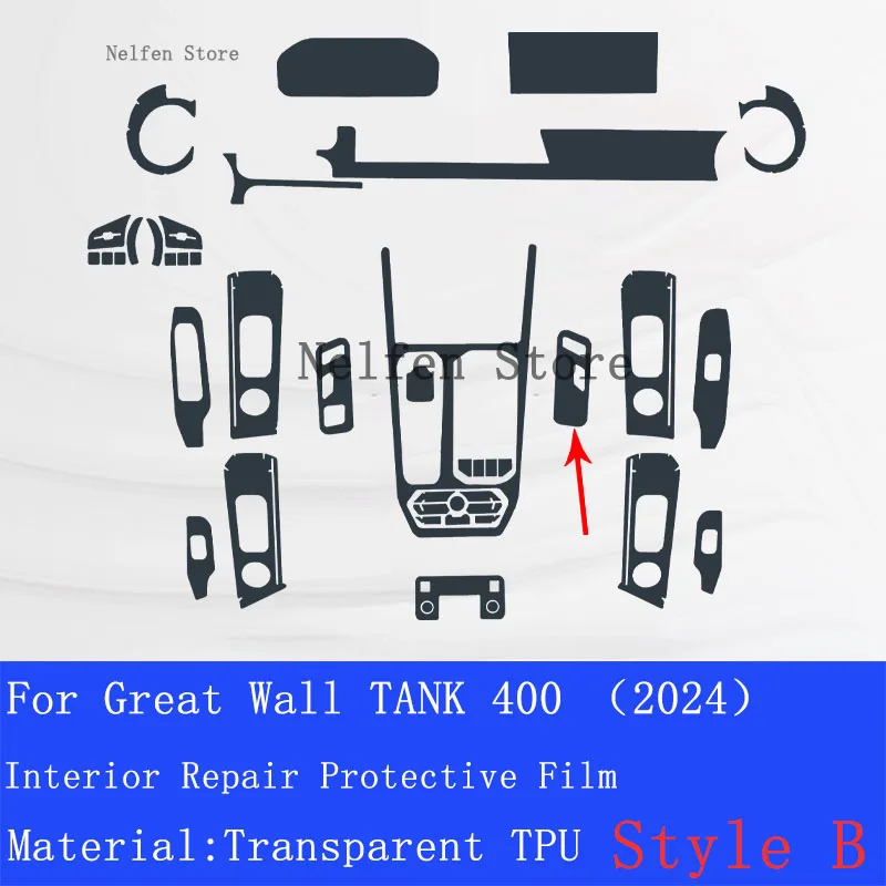 

For Great Wall TANK 400 2024 Hybird Car GPS Navigation Film LCD Screen TPU Protective Protector Decoration Sticker