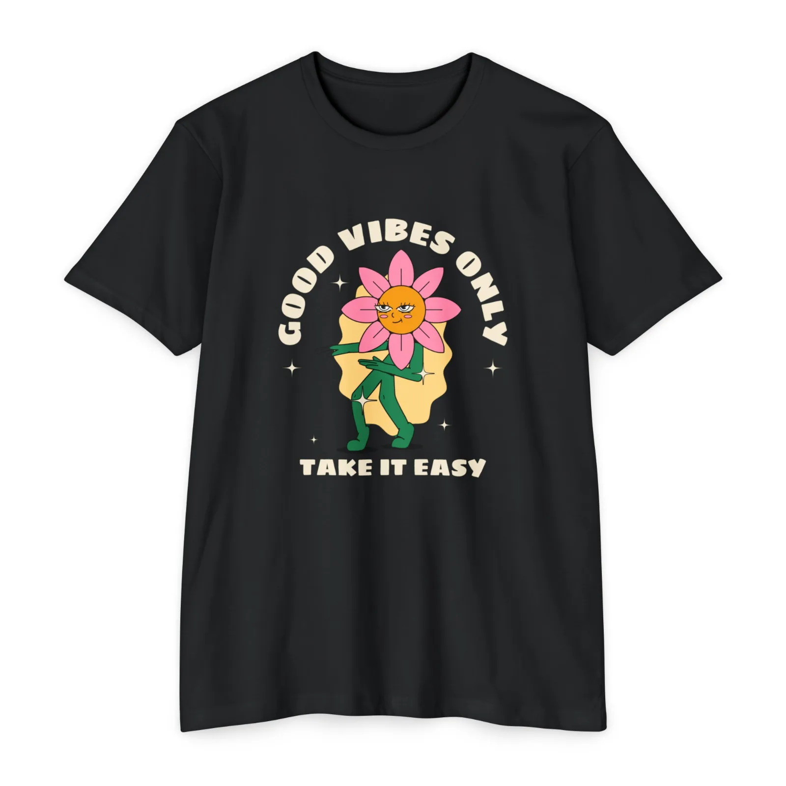 Good Vibes Only Take It Easy Funny Flower Unisex T-Shirt