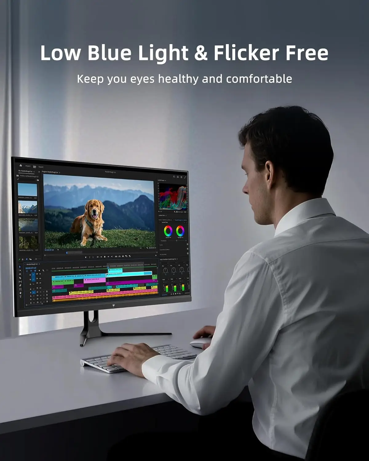 شاشة كمبيوتر KTC 32 بوصة 2K - 1440P IPS شاشة 120 هرتز 100 هرتز لألعاب المكاتب المنزلية، أبيض، H32D6 #6