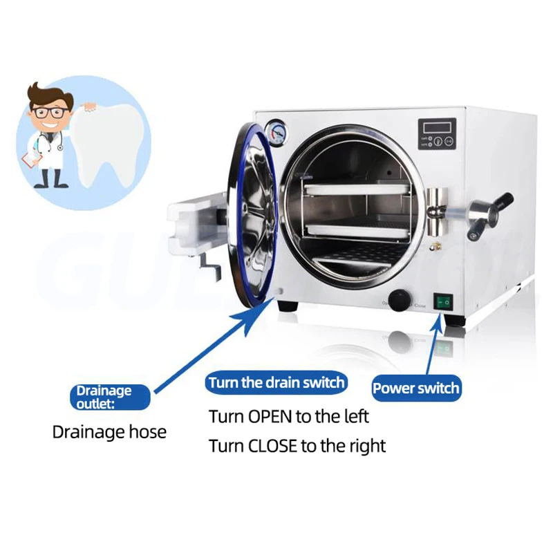 18L Dental Autoclave Vertical Sterilizer Dental Disinfection Cabinet High Temperature and High Pressure Surgical Instruments