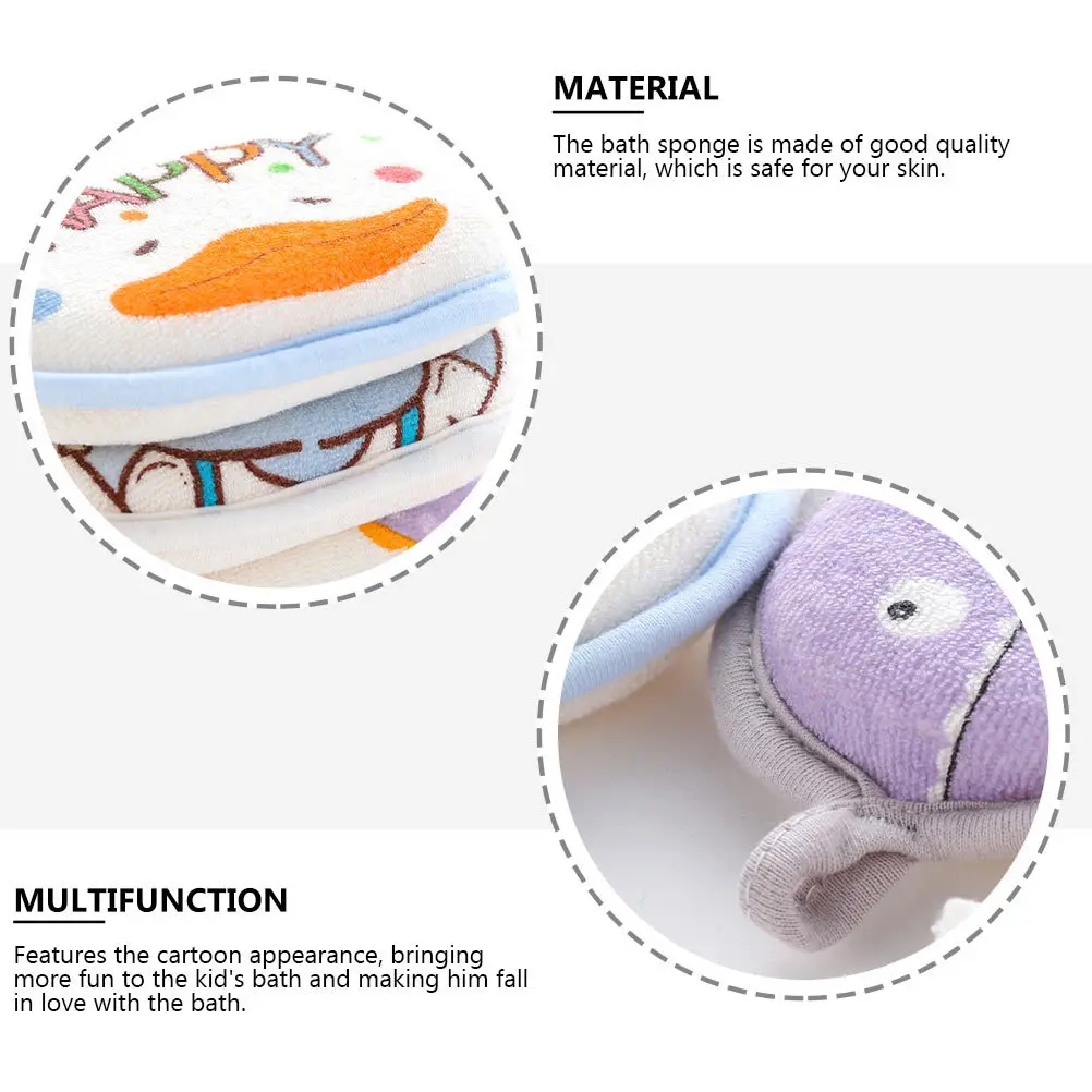 3 szt. Dziecięca gąbka do kąpieli z motywem kreskówkowym, miękka gąbka do szorowania ciała pod prysznic dla dzieci, gąbka do szorowania ciała dla niemowląt