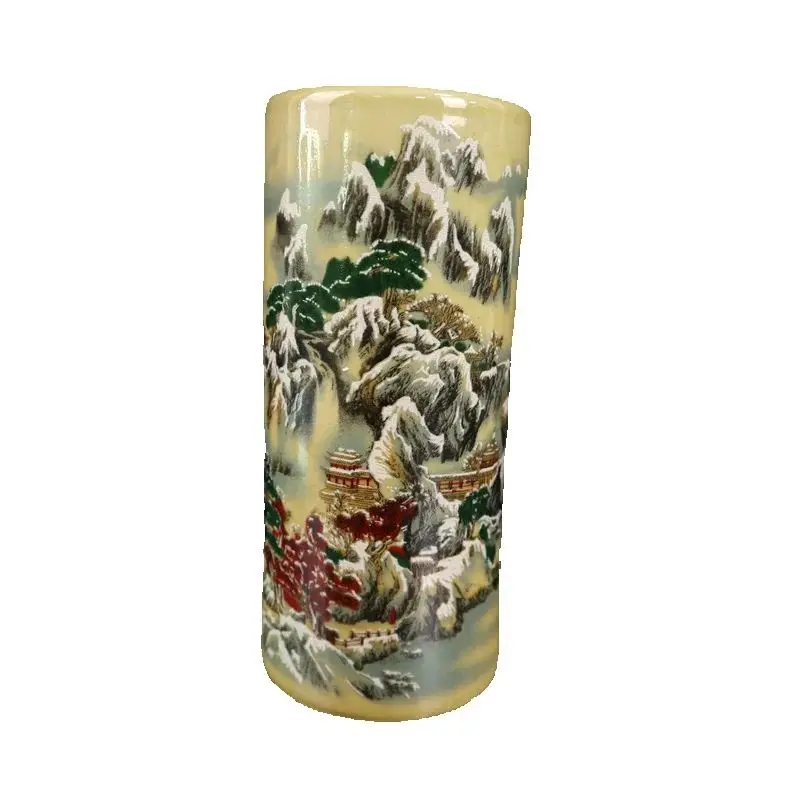 

Chinese Old Porcelain Vase with Pink Landscape Pattern Traditional Asian Decorative Item for Home Collectibles