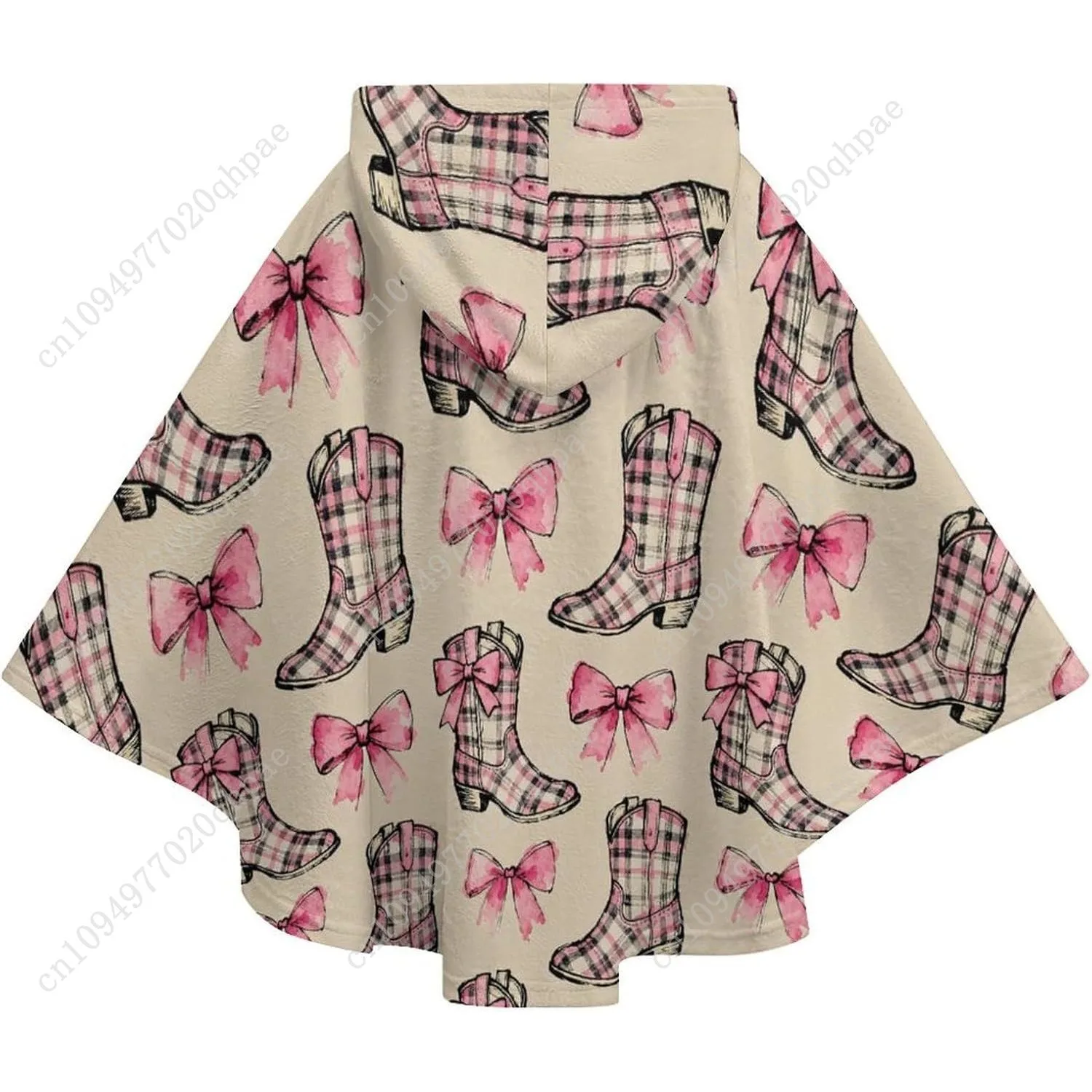 سترة بطانية مريحة من الفلانيل، أحذية منقوشة بقلنسوة كبيرة الحجم مع جيوب للأطفال والمراهقين