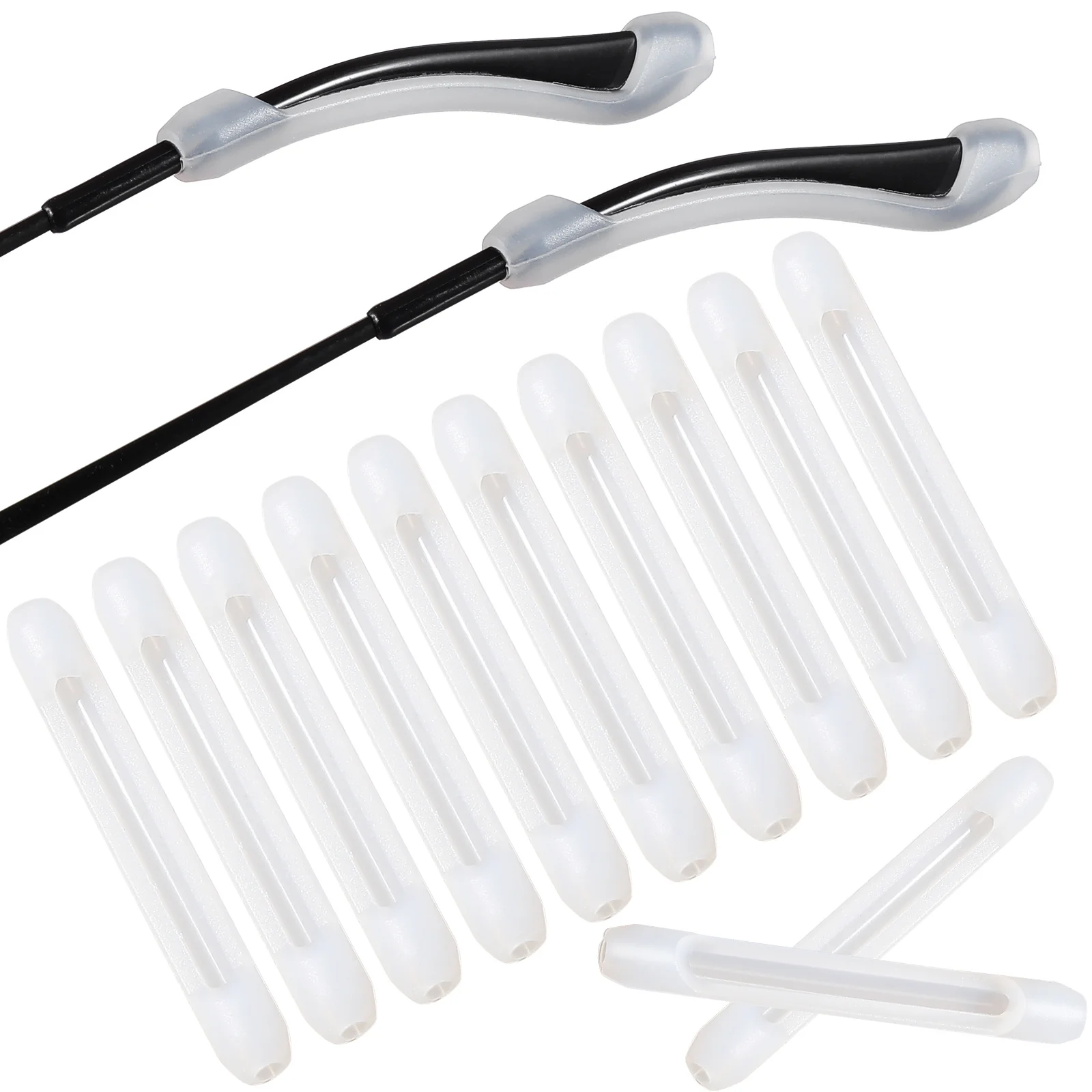 

10Pairs Silicone Eyeglass End Tips Anti-Slip Glasses Leg Covers Piece Sleeve Eyewear Temple Cover for Active Use