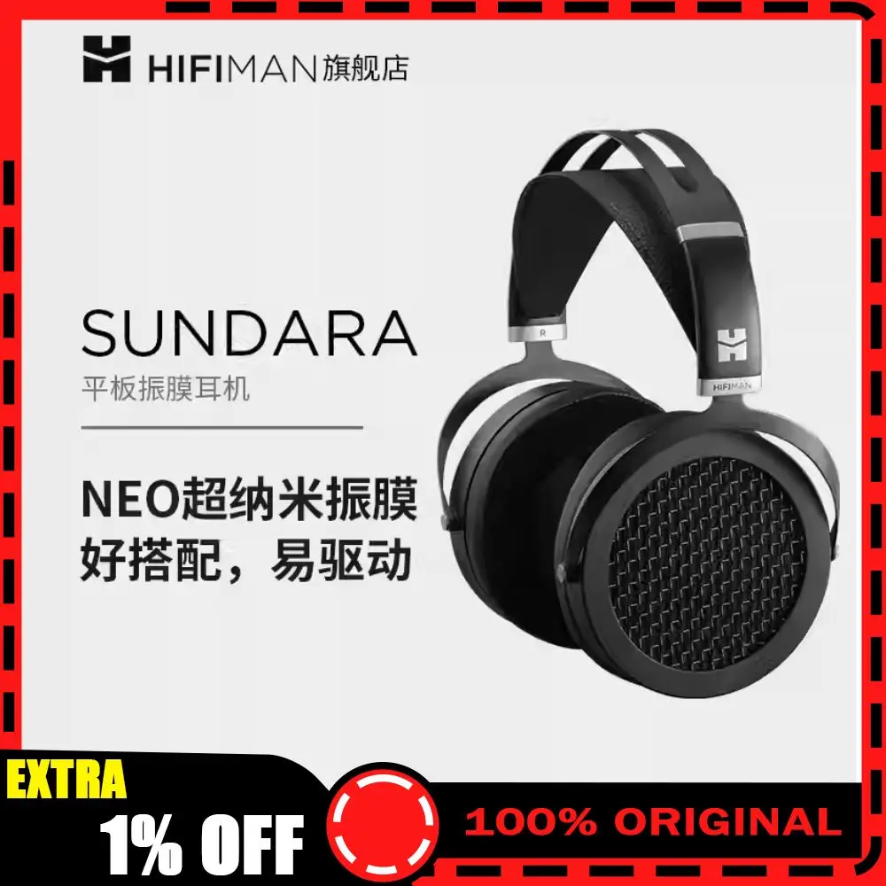 

Накладные полноразмерные плоские магнитные наушники HIFIMAN SUNDARA, черные с высококачественным дизайном, металлический корпус, игровые музыкальные наушники
