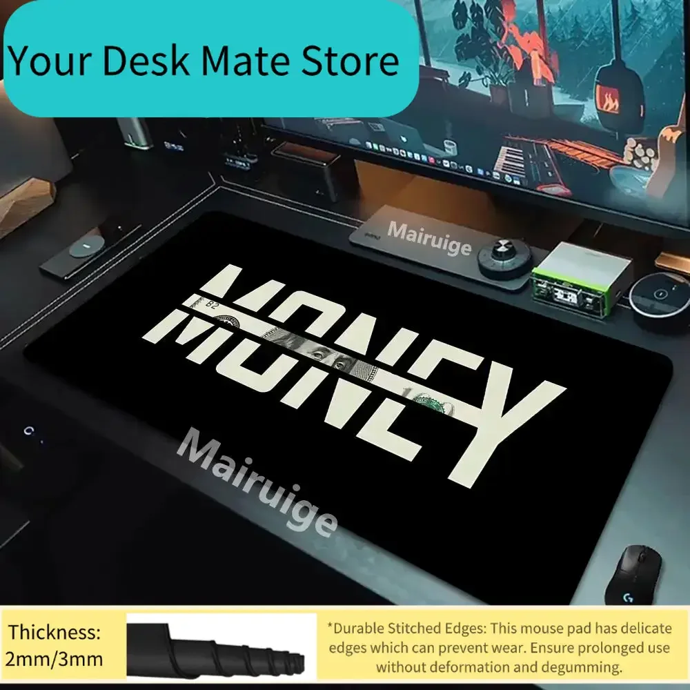 Cooles Dollar-Design, großes Gaming-Mauspad, Schreibtischunterlage fürs Büro, Computer-Tastaturunterlage, rutschfest, Büro-Schreibtisch-Deko-Accessoire
