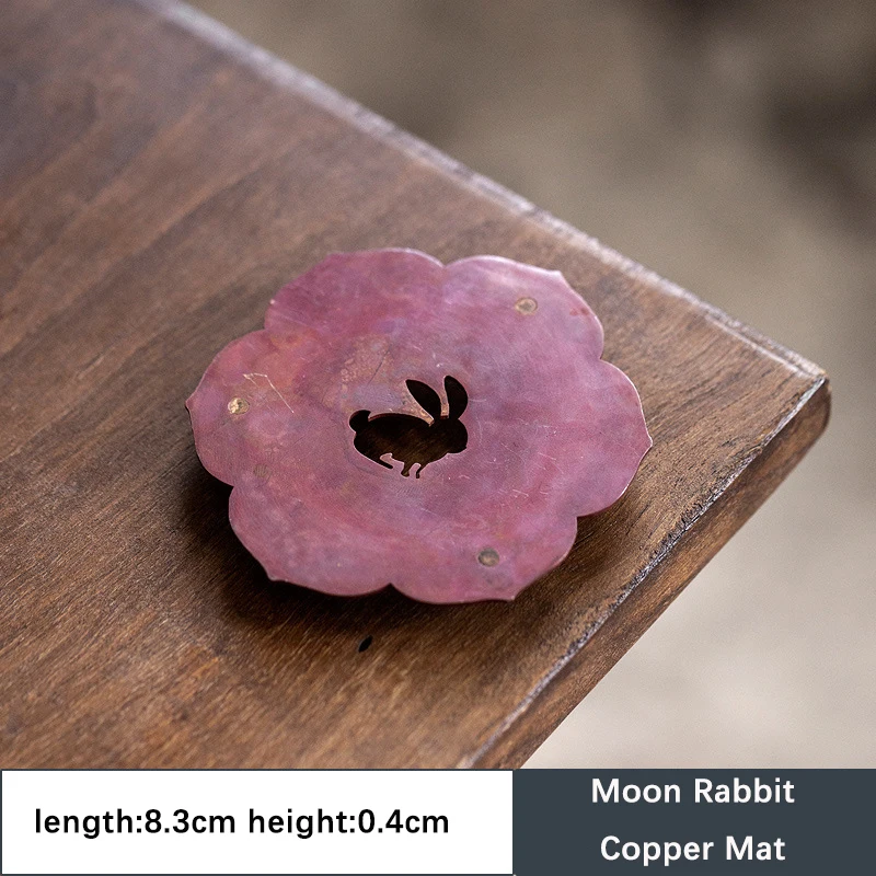 Moon Rabbit Copper Mat Dry Bubble Table Tea Pot Cushion Tea Mat Kungfu Tea Set Tea Ceremony Accessories Creative Decoration