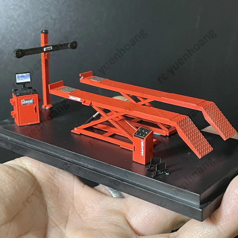1Set 3D Gedruckt Simulation Allrad Ausrichtung Auto Reparatur Tools Kit Garage Szene Modifizierte Teile für 1/64 skala RC Auto Modell