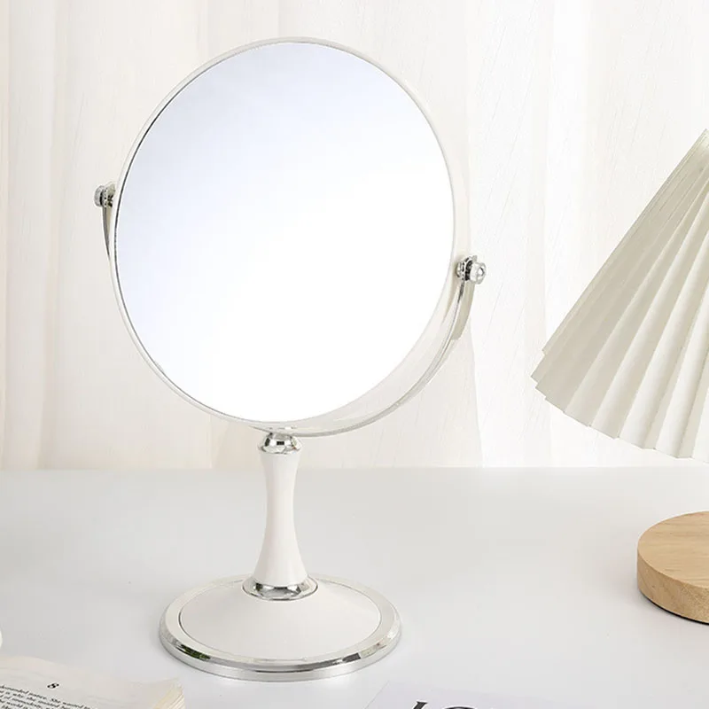 6 Inch Portable Desktop Cosmetic Mirror ABS Simple Bedroom Tabletop Vanity Mirror with Adjustable Suspension Bracket