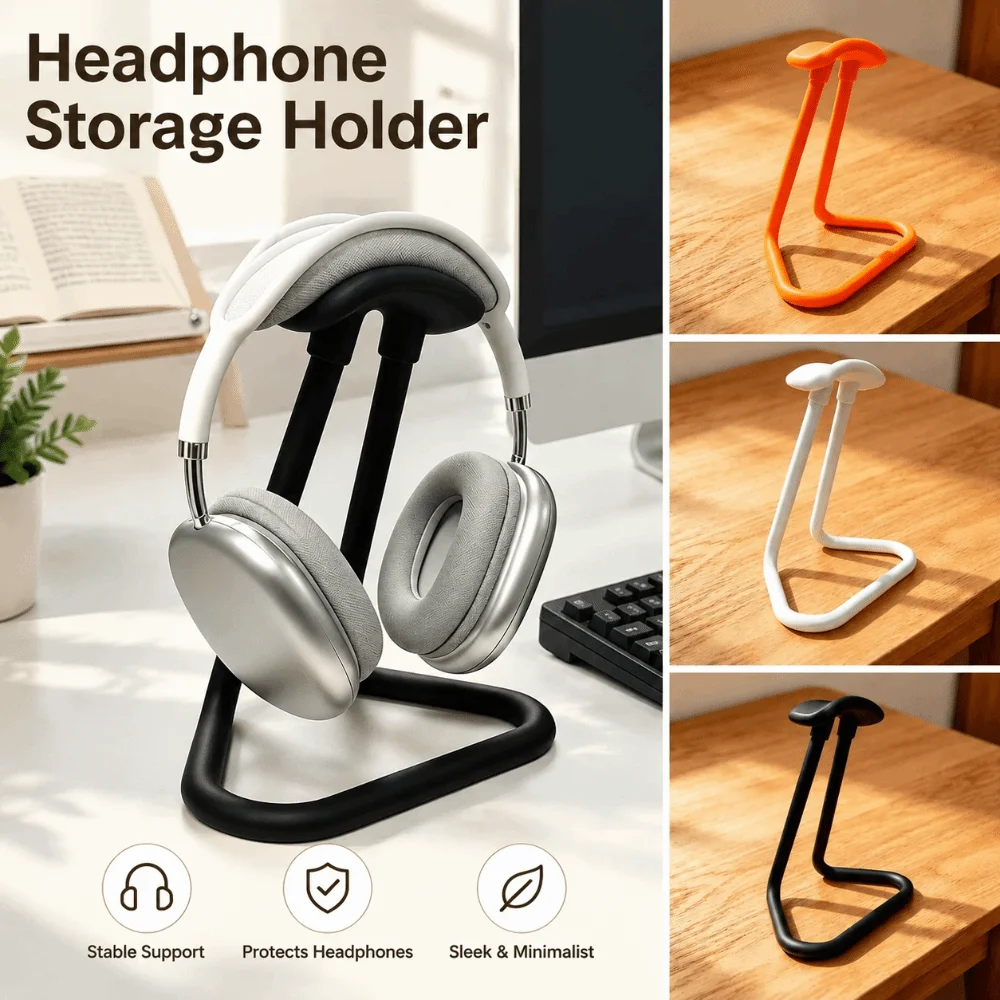 3D Printing Headphone Storage Holder Minimalism Stable Gaming Headset Rack Multifunctional Universal Desktop Earphone Stand