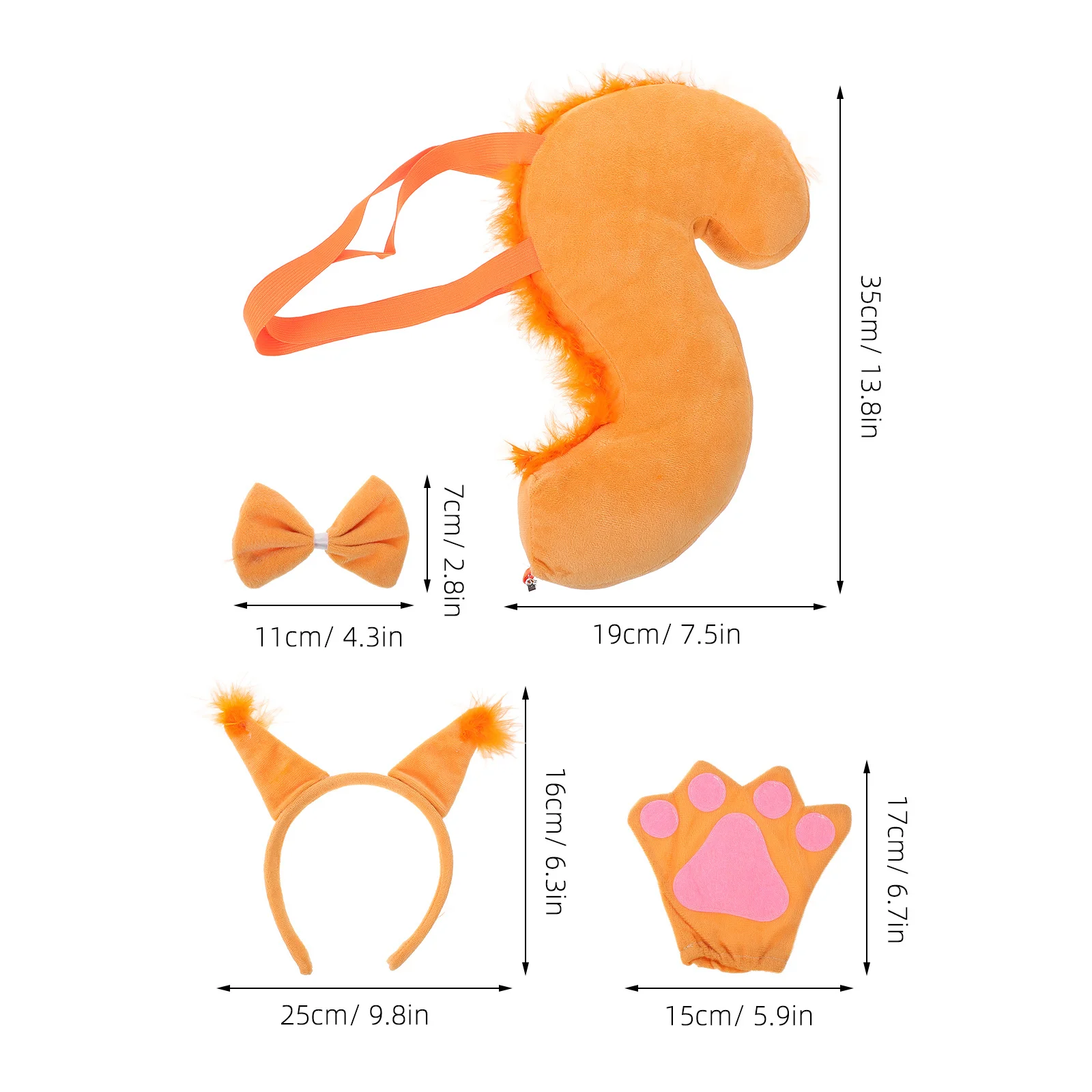 1 conjunto de cosplay de animais, fantasia de tema de esquilo com faixa de cabeça, gravata borboleta para mulheres, crianças, festa, fotografia, adereço