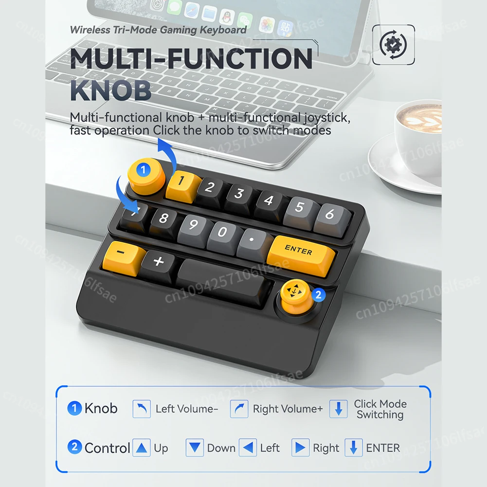 15 Key Mini Joystick Gaming Keyboard Tri-Mode BT/2.4GHz/Wired Wireless Numeric Keyboard Wired Macro Keypad PC Gamer Accessories