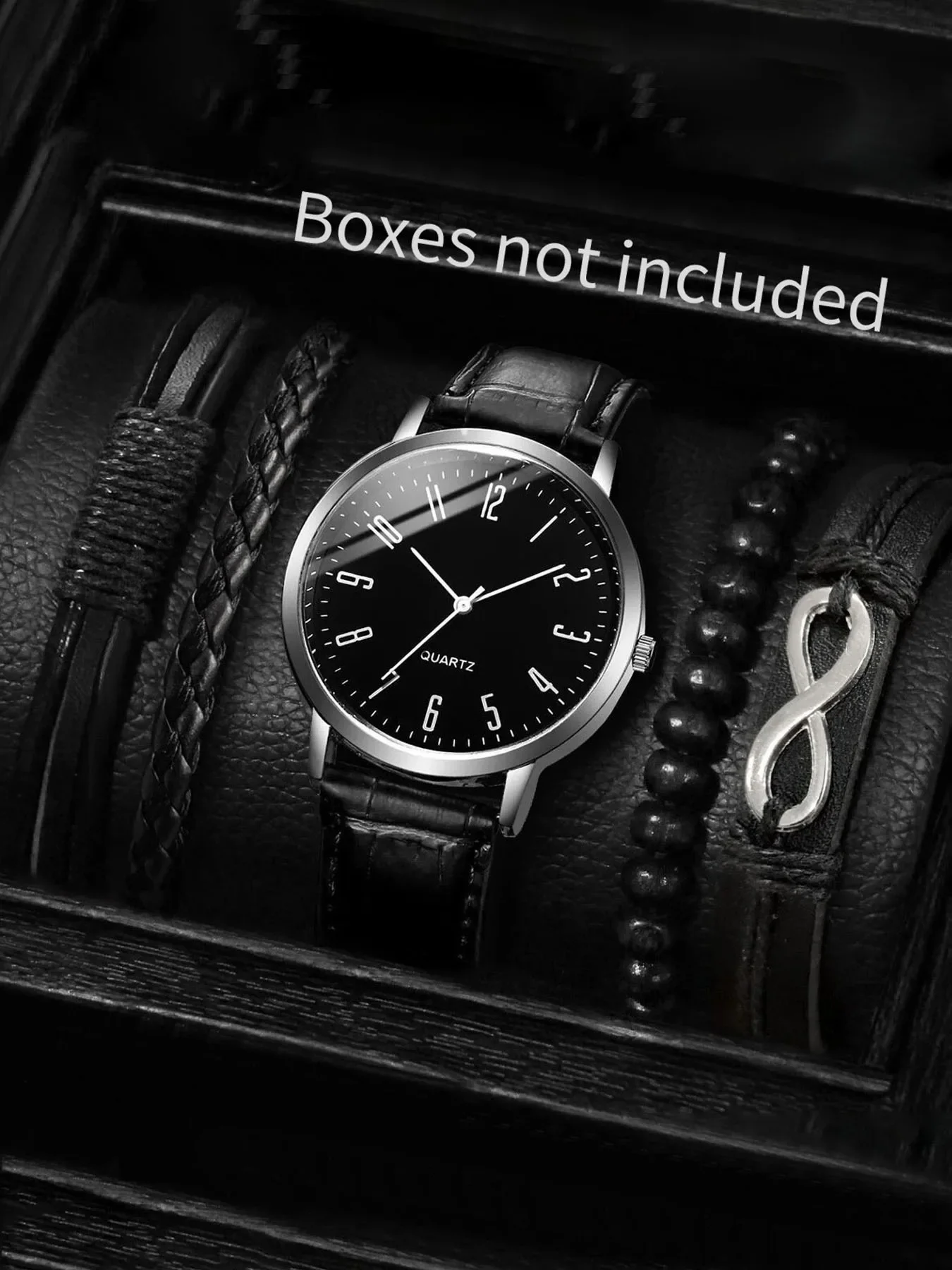 Fashionable casual temperament business watch simple and fashionable men's watch set