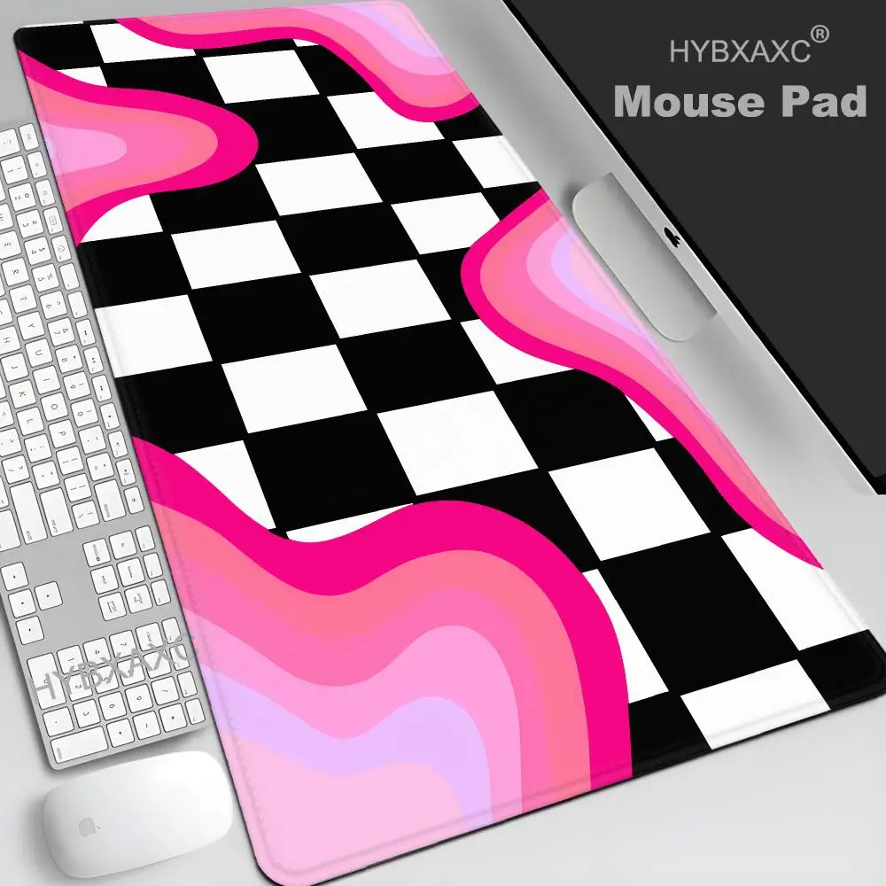 Black White Checkered Print XXL Large Big Mouse Pad Gaming Desk Mat Non-Slip Rubber Base Mouse Pad for Office & Gaming HYBXAXC