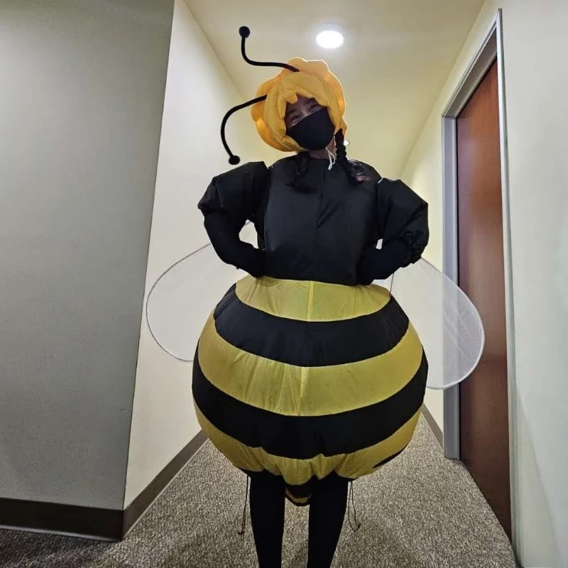 

Little Bee Inflatable Mascot Animal Performance Costume Party Event Props Bee Inflatable Set Clothes Show Props Adult Mascot