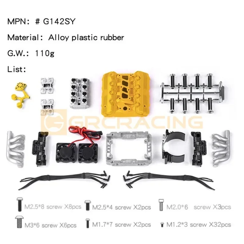 1/10 simulation V8 engine hood FST motor/motor fan radiator suitable car TRX-4 90046 scx10 for 1:10 RC remote control