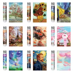 150PCS/Set Mini Test Tube Puzzle Portable Exquisite Oil Painting Landscapes Jigsaw Creative Clear Patterns Puzzle Game Gift