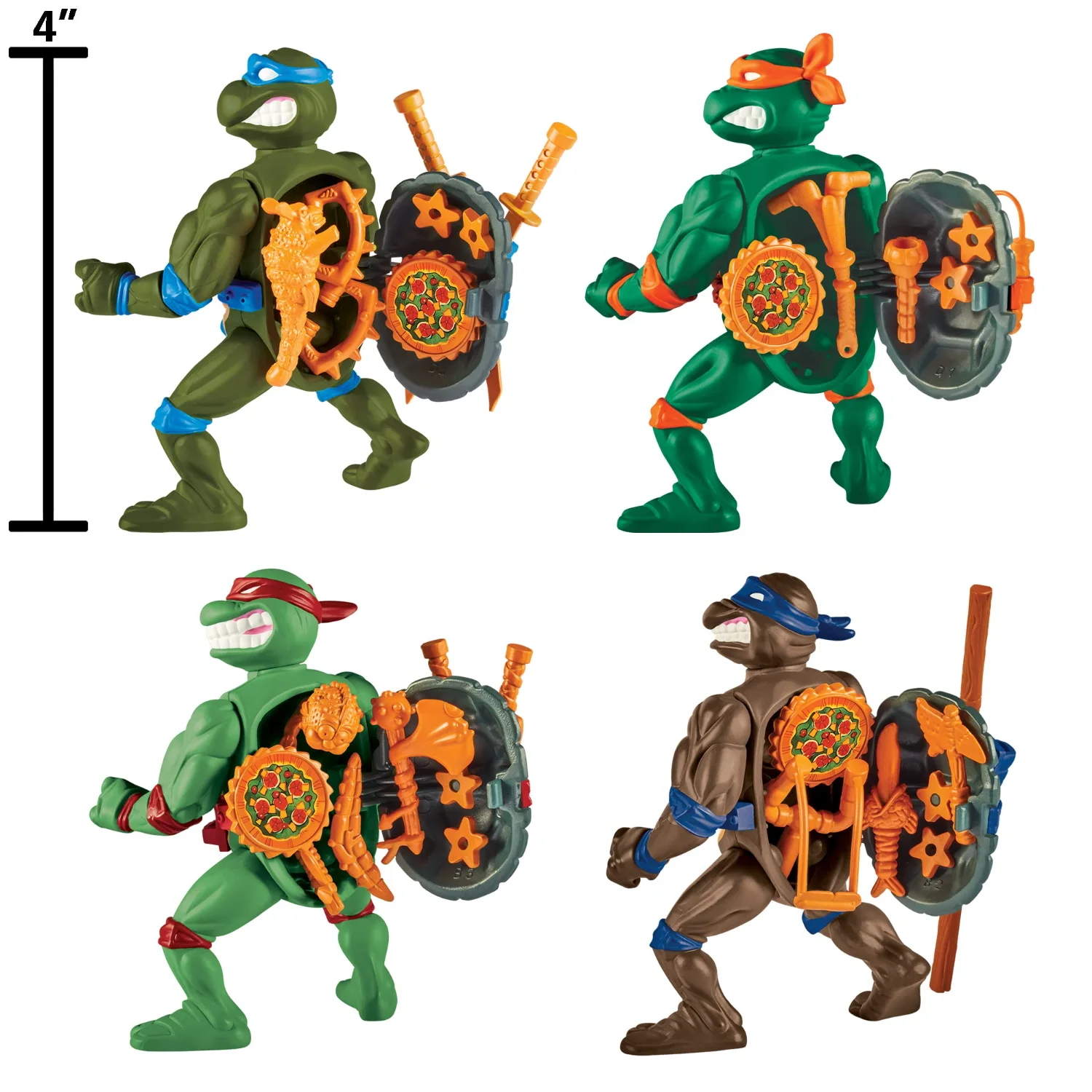 

4 inches Original Classic Remake Storage Shell Leonardo Raphael Michaelangelo Donatello Basic Action Figure Toys by Playmates