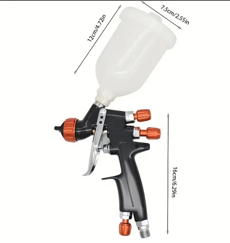 Imagem -05 - Hvlp Mini 5000 Pistola Bico de Aço Gravidade Pintura Faça Você Mesmo Kit Pintura Portátil do Carro Reparação de Móveis 0.8 mm 1.0 mm